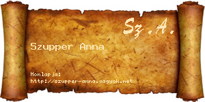 Szupper Anna névjegykártya